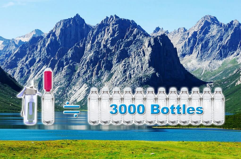 personal water filter can filter 3000 bottles bottle water